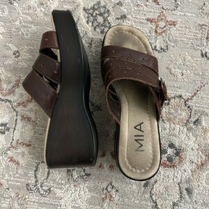 MIA y2k Brown Wedge Sandals